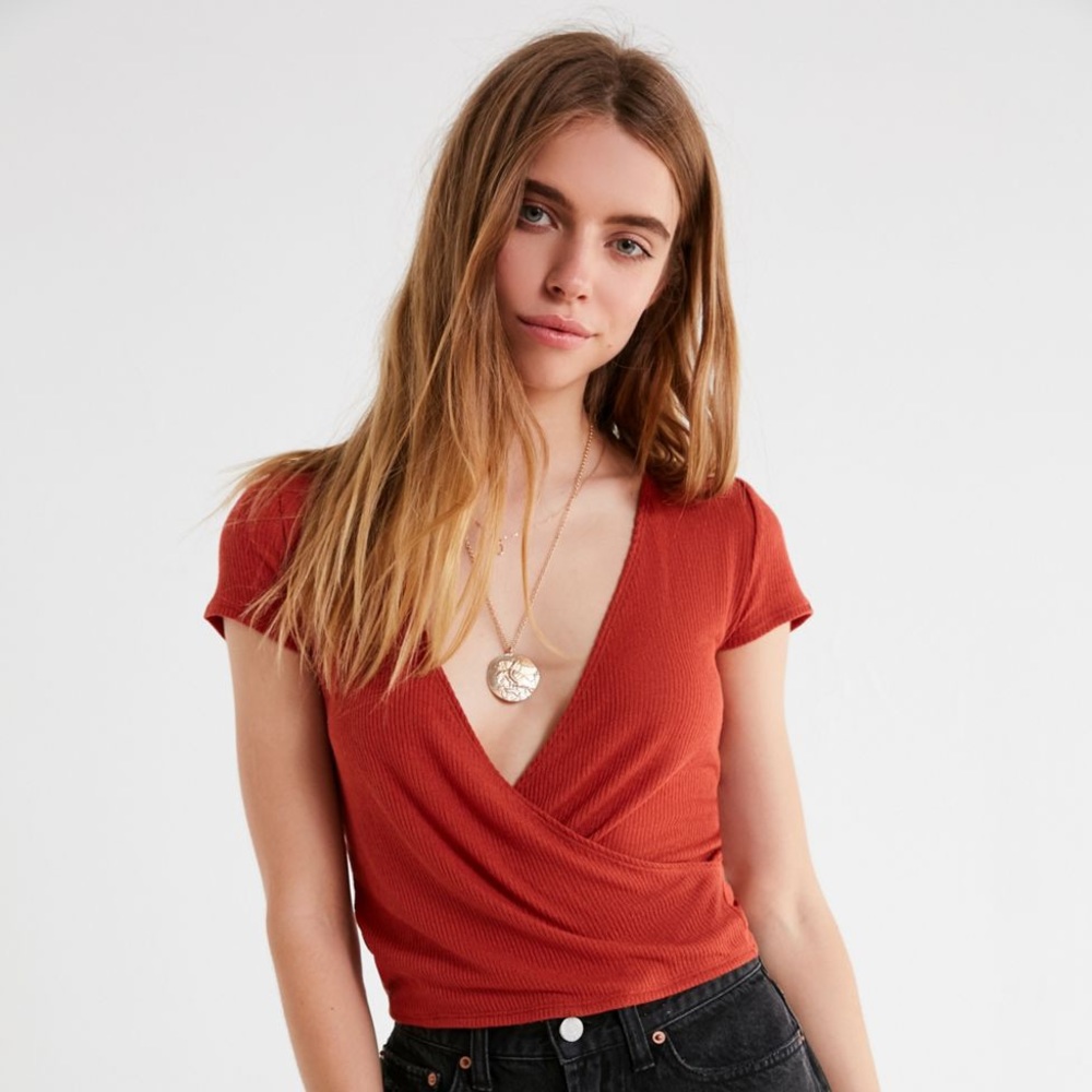 Out From Under For UO Florence Cropped Top in Rust